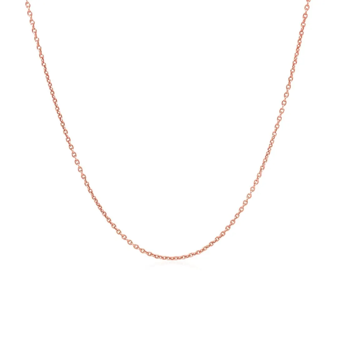 Pink Gold Round Cable Link Chain 1.1mm