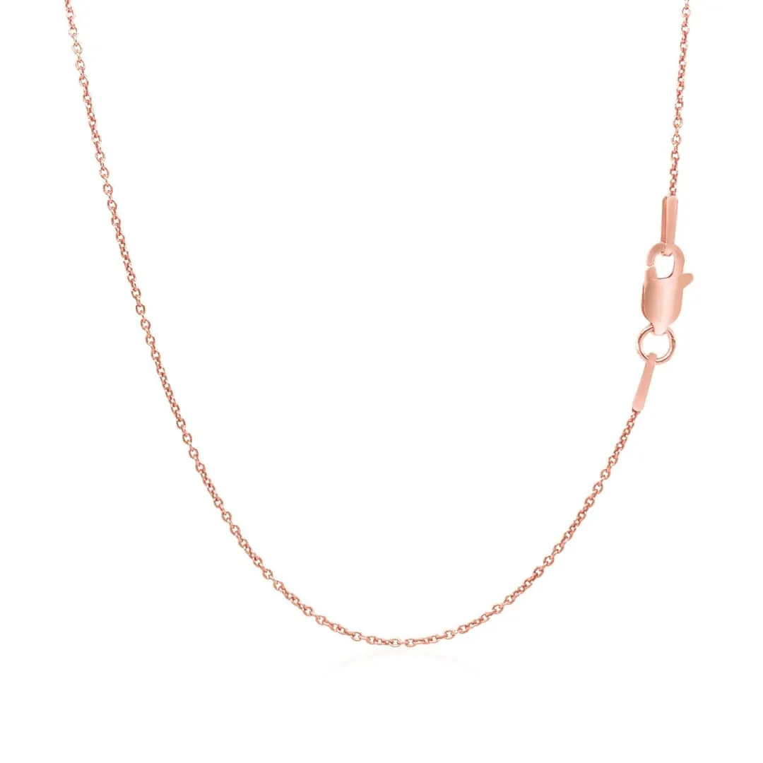 Pink Gold Round Cable Link Chain 1.1mm