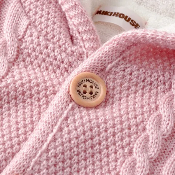 Pink Miki House Cable Knit Poncho