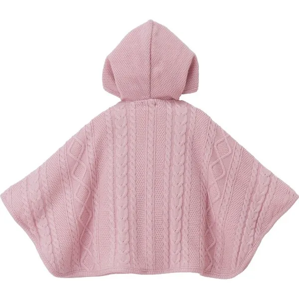 Pink Miki House Cable Knit Poncho