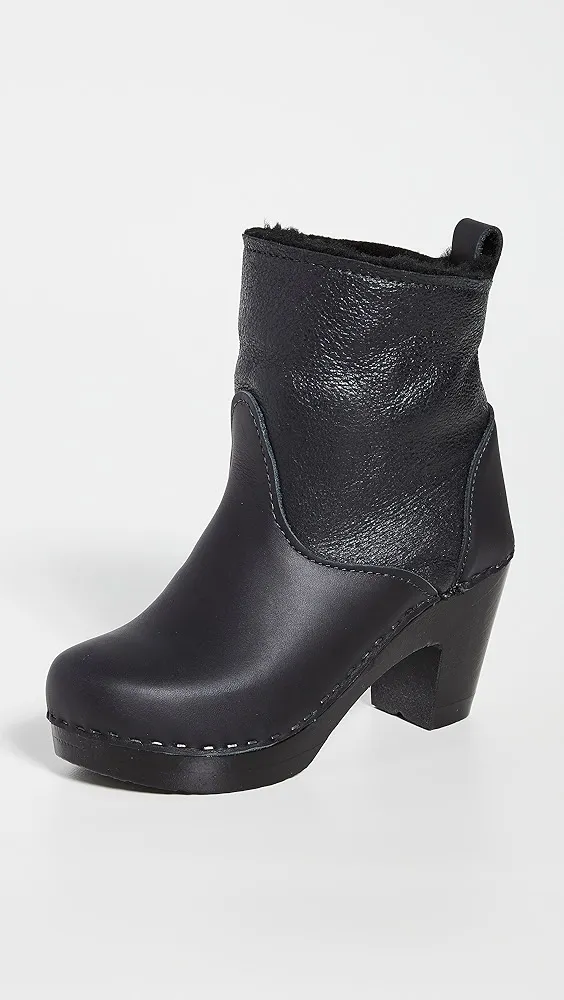 Pull On Shearling High Heel Boots