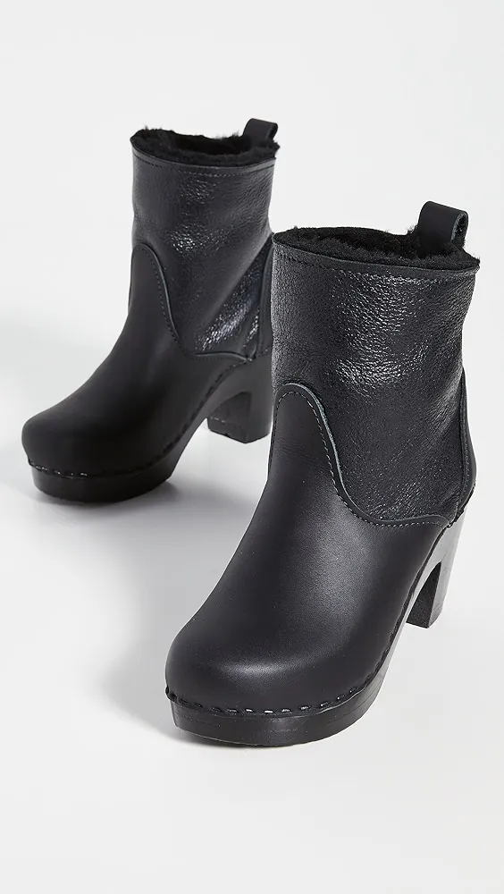 Pull On Shearling High Heel Boots