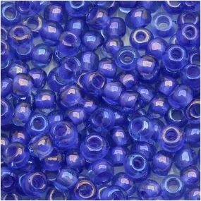 Opaque Purple Lined Light Sapphire Round Seed Beads