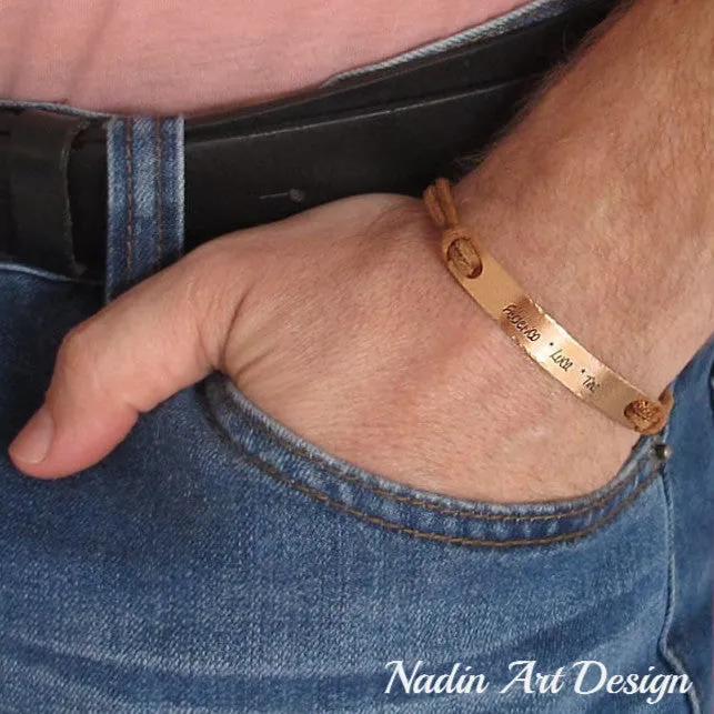 Men's Inspirational Leather Bracelet