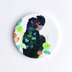 Red-Tailed Black Cockatoo Ceramic Coaster