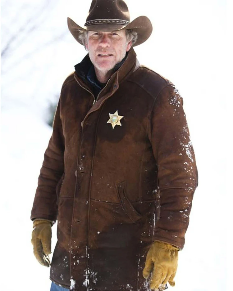 Robert Taylor Longmire Leather Trench Coat William Jacket