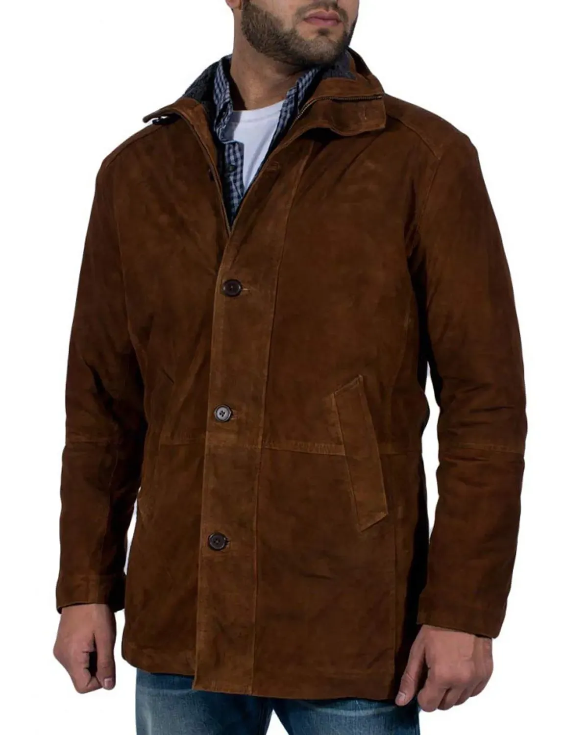 Robert Taylor Longmire Leather Trench Coat William Jacket