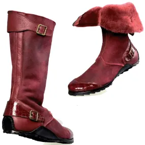 Ruby Red 50032 Alligator Shearling Boots by Mauri Mood (Special Order)