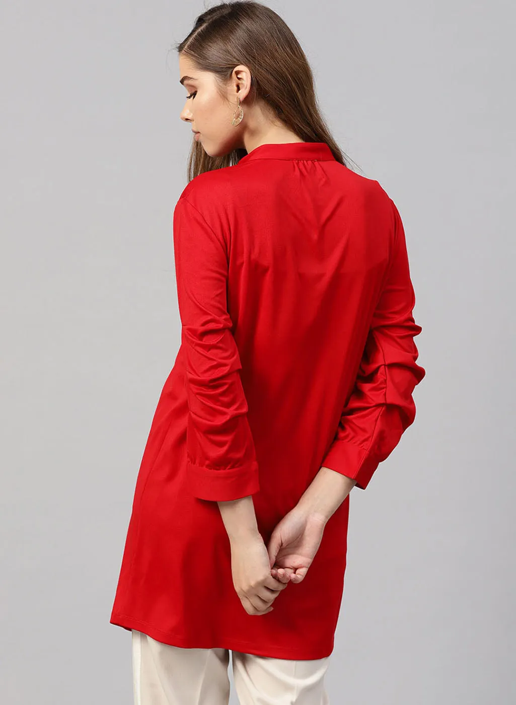 Mandarin Collar Buttoned Tunic