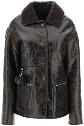 Saks Potts Ada Reversible Shearling Jacket Brown