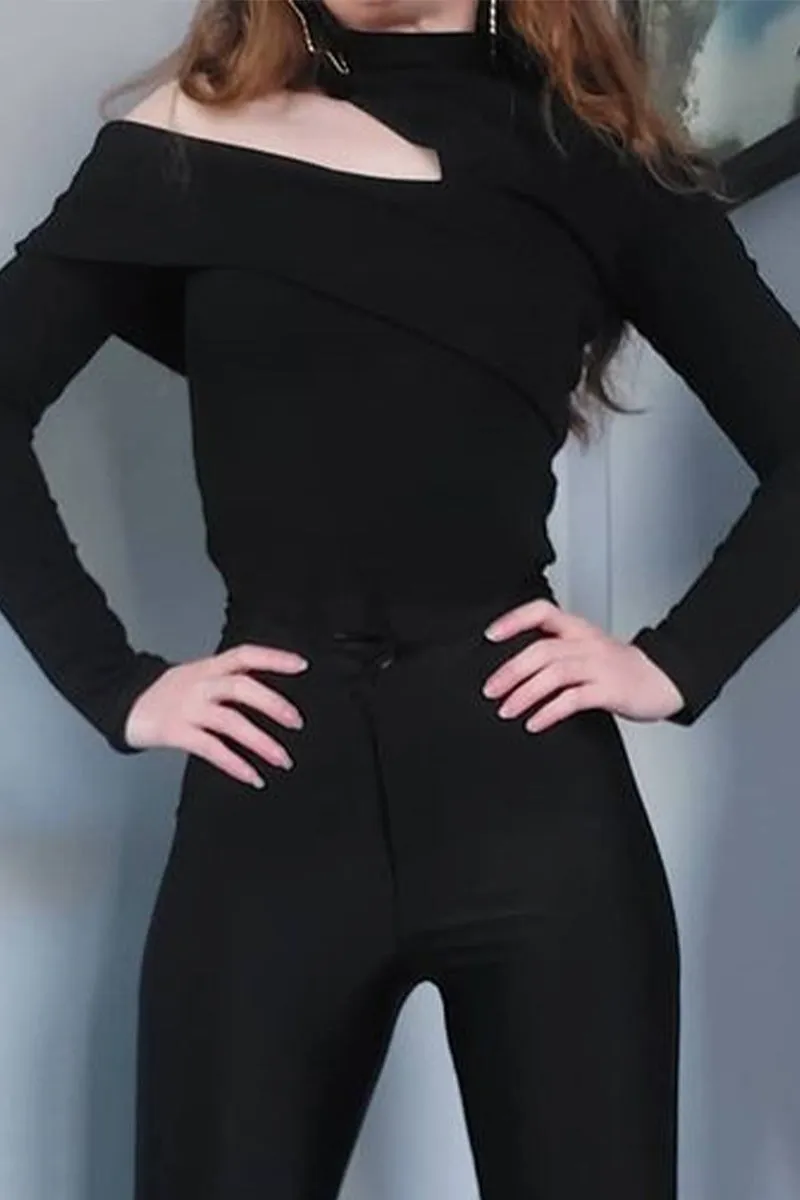 Sexy Solid Turtleneck Tops