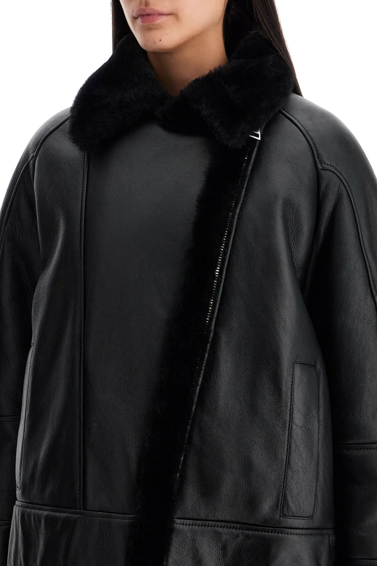 Shearling Jacket 24148300 NERO