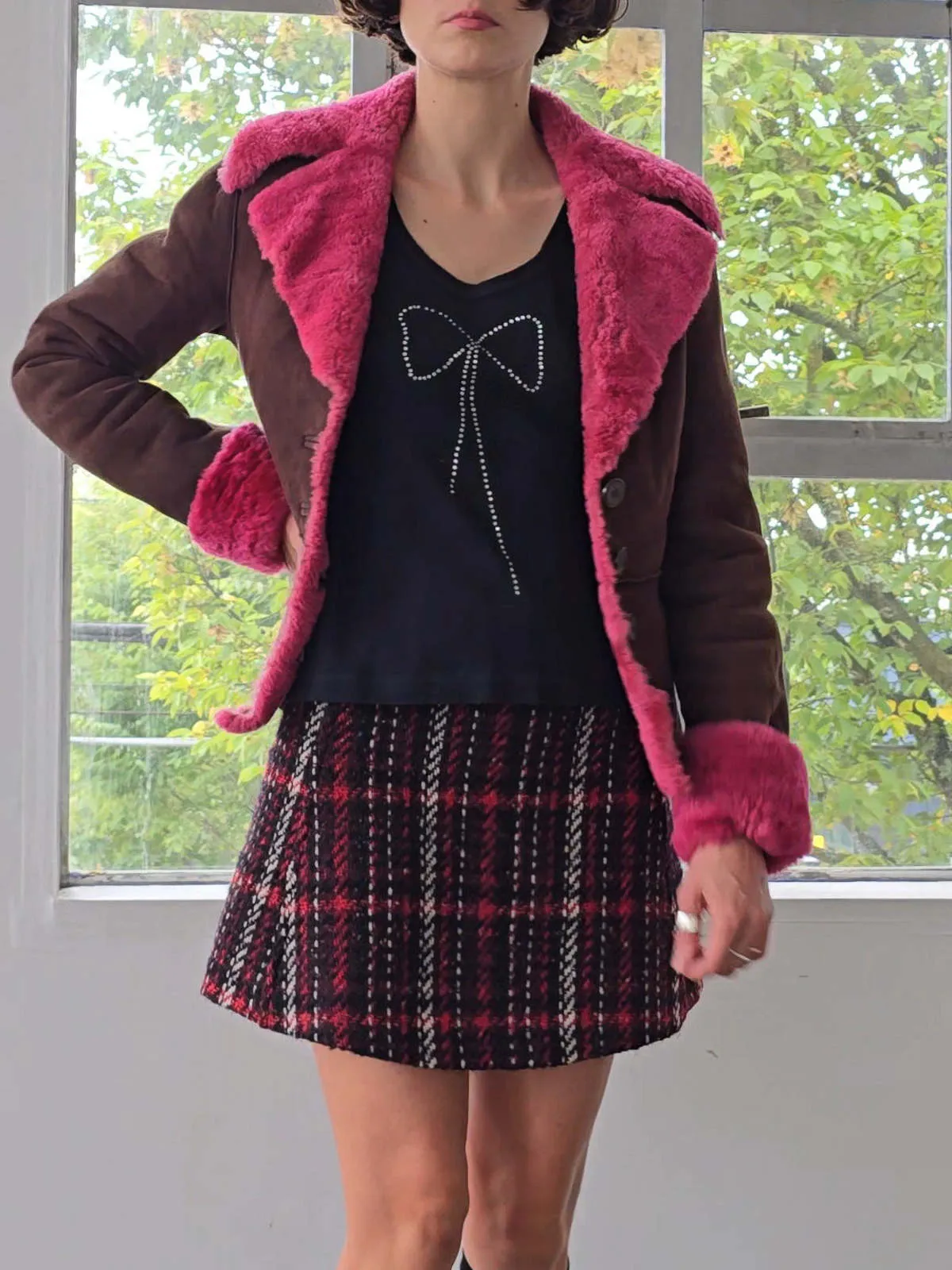 Shearling Jacket Pink Chocolate