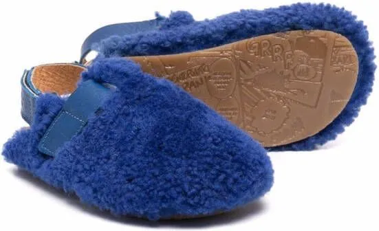 Blue Slingback Shearling Footwear