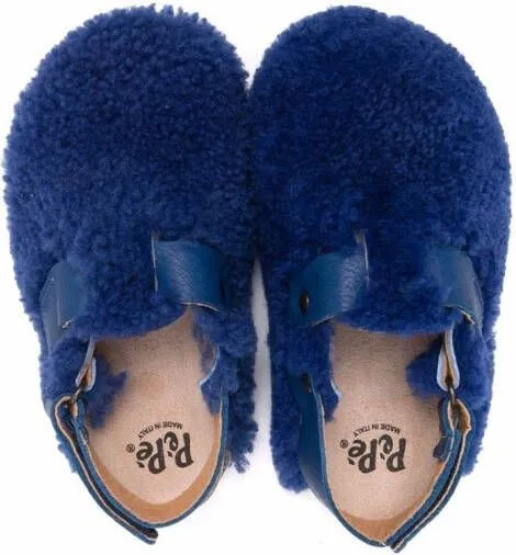 Blue Slingback Shearling Footwear