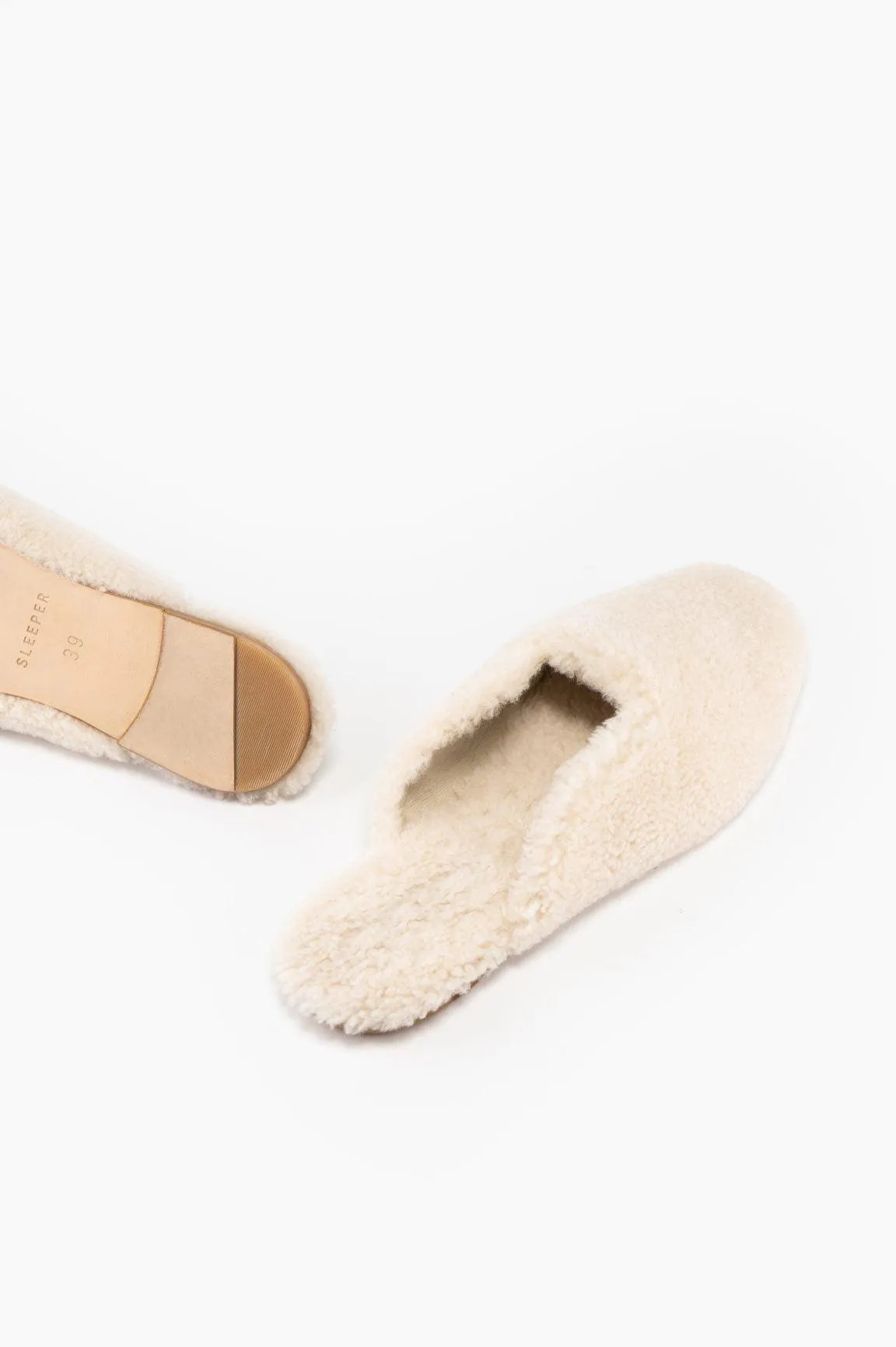 Shearling Slippers in Cream