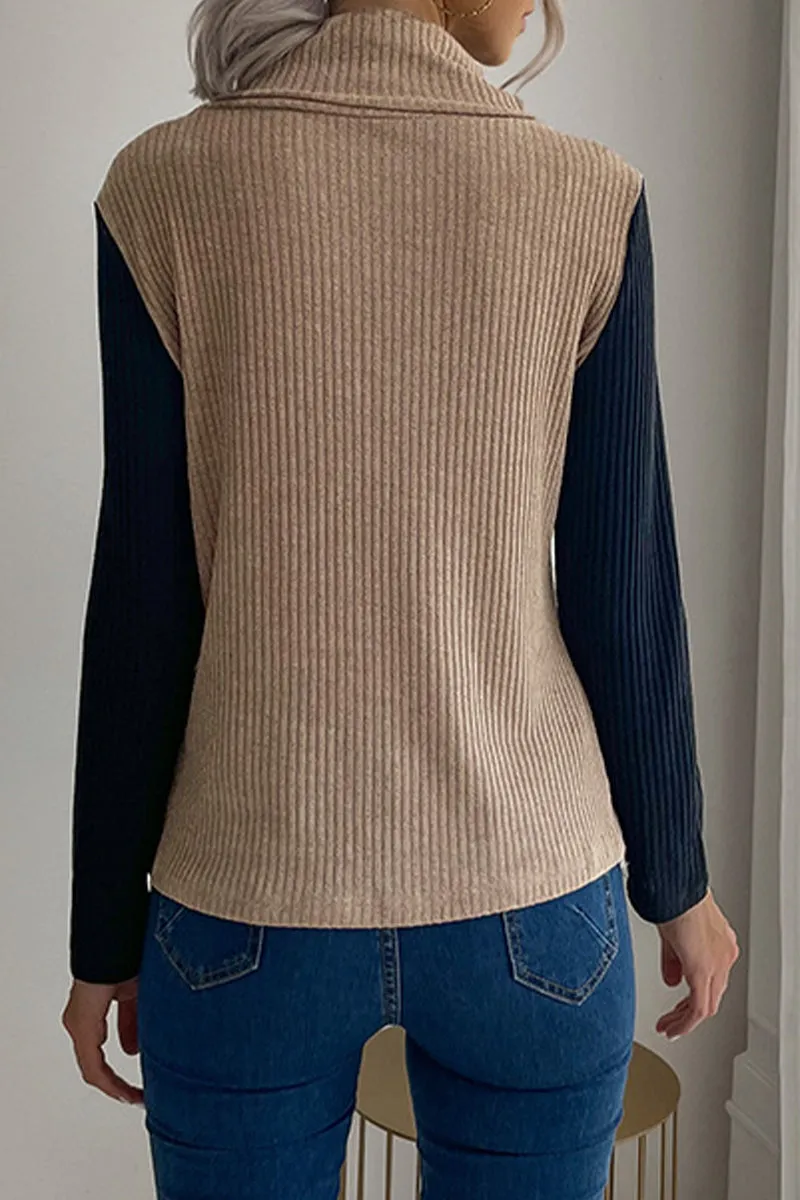 Simple Solid Turtleneck Top