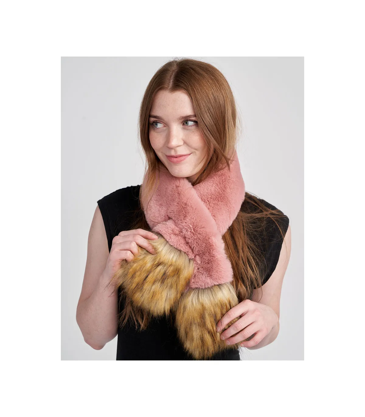 SJP Faux Fur Scarf in Pink: FurHatWorld.com