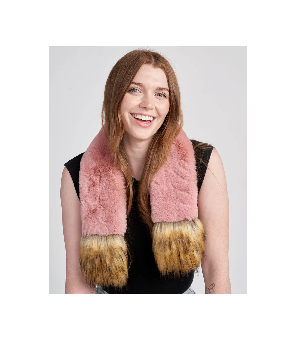 SJP Faux Fur Scarf in Pink: FurHatWorld.com