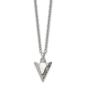 Polished Hammered Stainless Steel Arrowhead Necklace