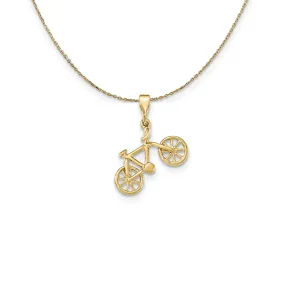 Gold Solid 3D Bicycle Necklace