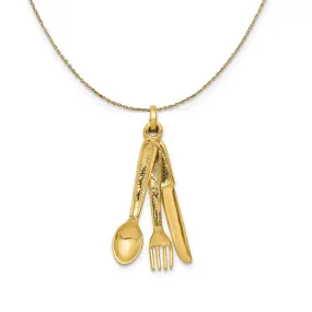 3D Three Piece Flatware Necklace