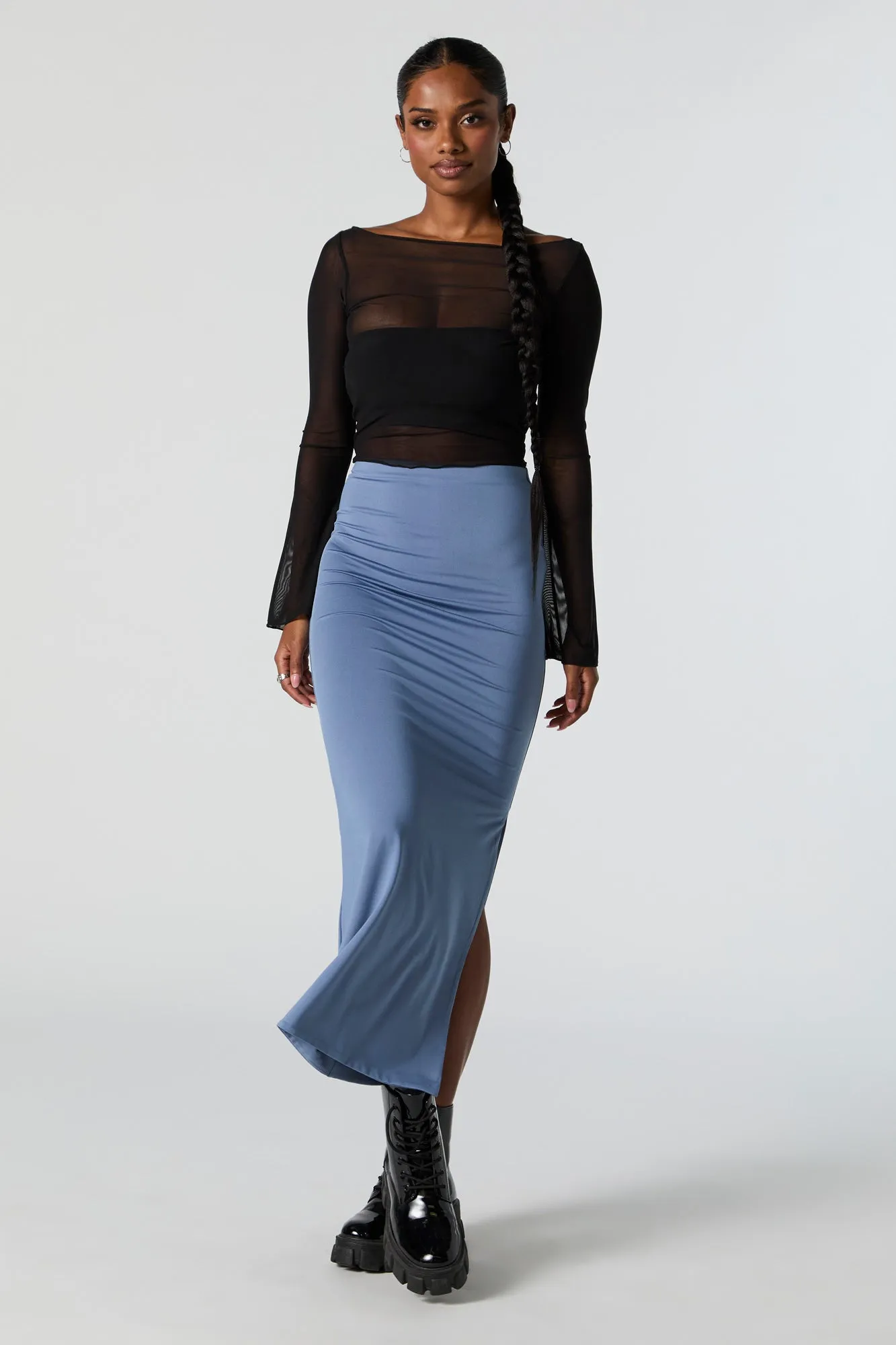 Sophisticated Midi Skirt with Slit