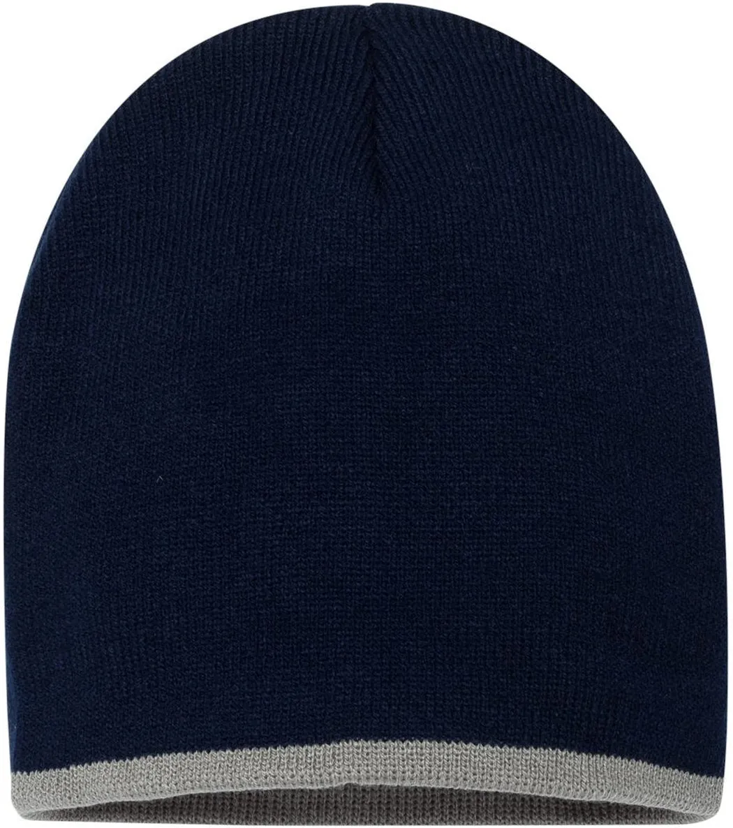 Sportsman Striped Knit Beanie in Black