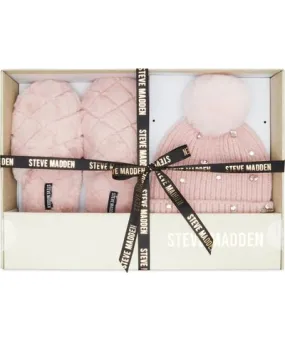 Steve Madden Women's Beanie & Faux-Fur Slippers Gift Set