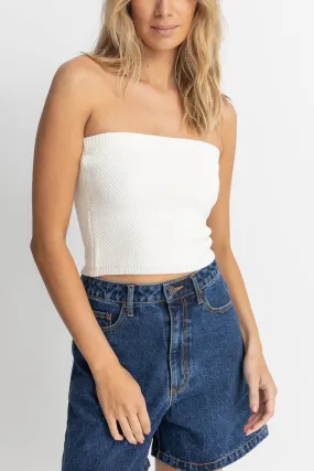 White Knit Top Spirit Strapless