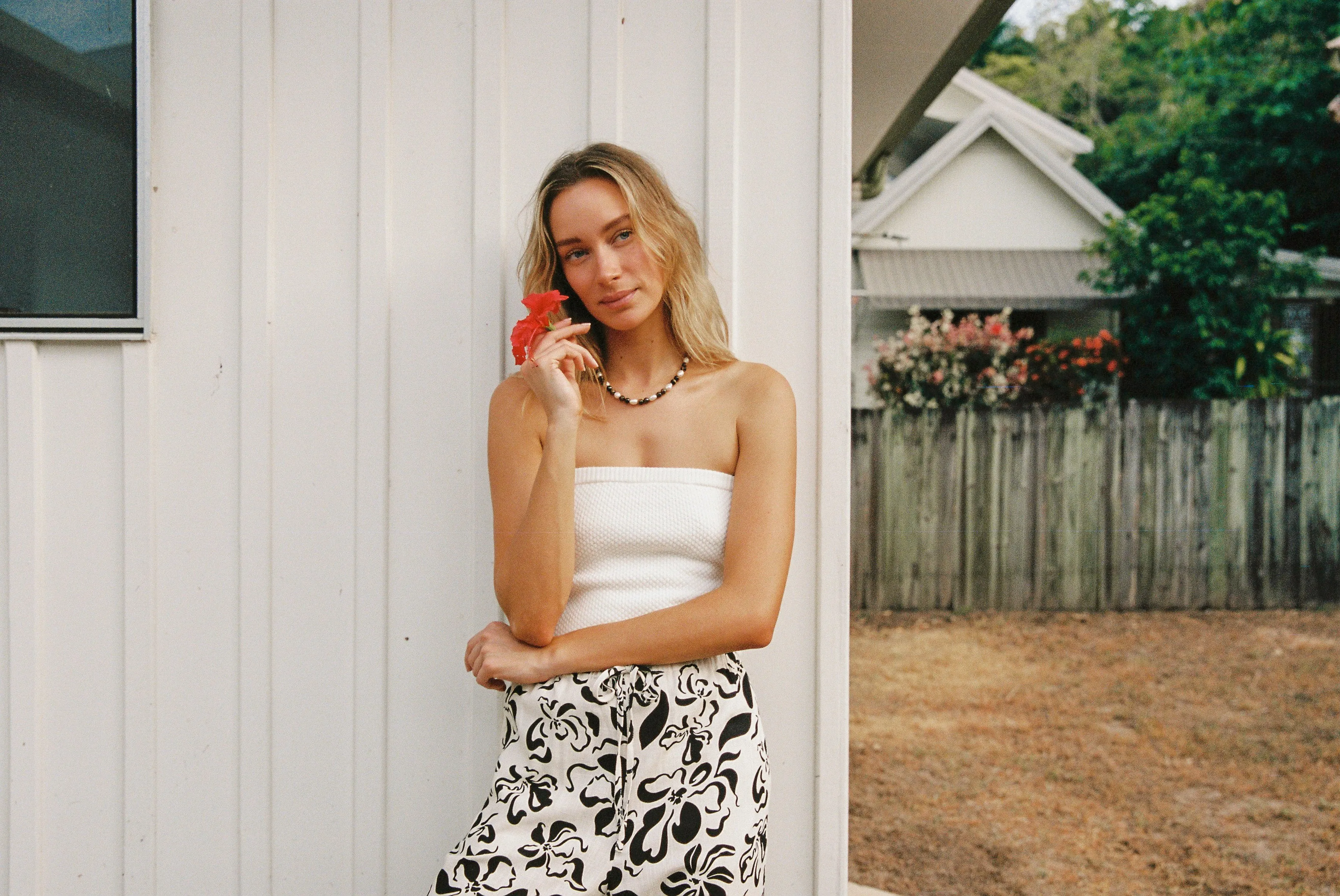 White Knit Top Spirit Strapless