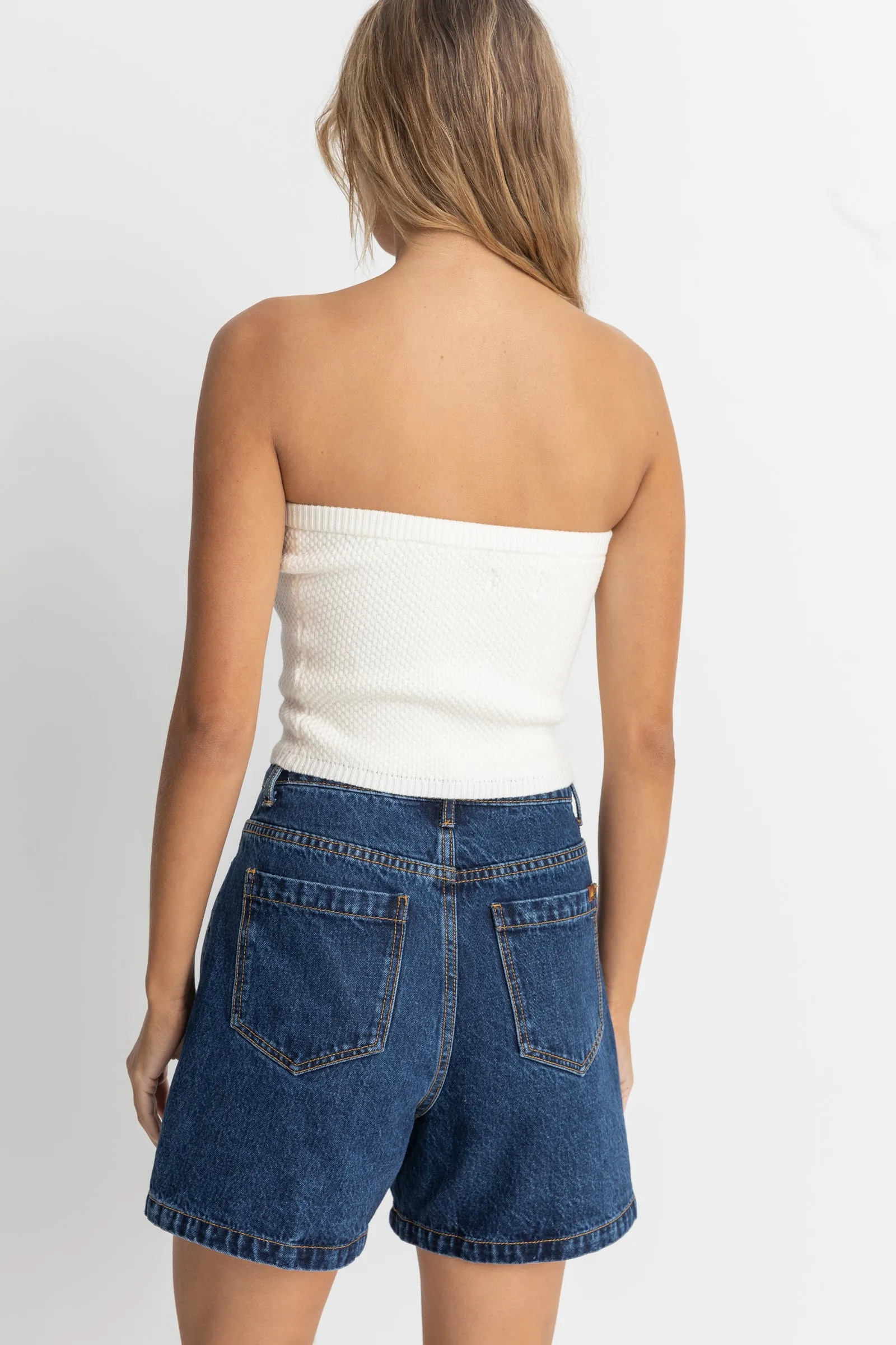 White Knit Top Spirit Strapless