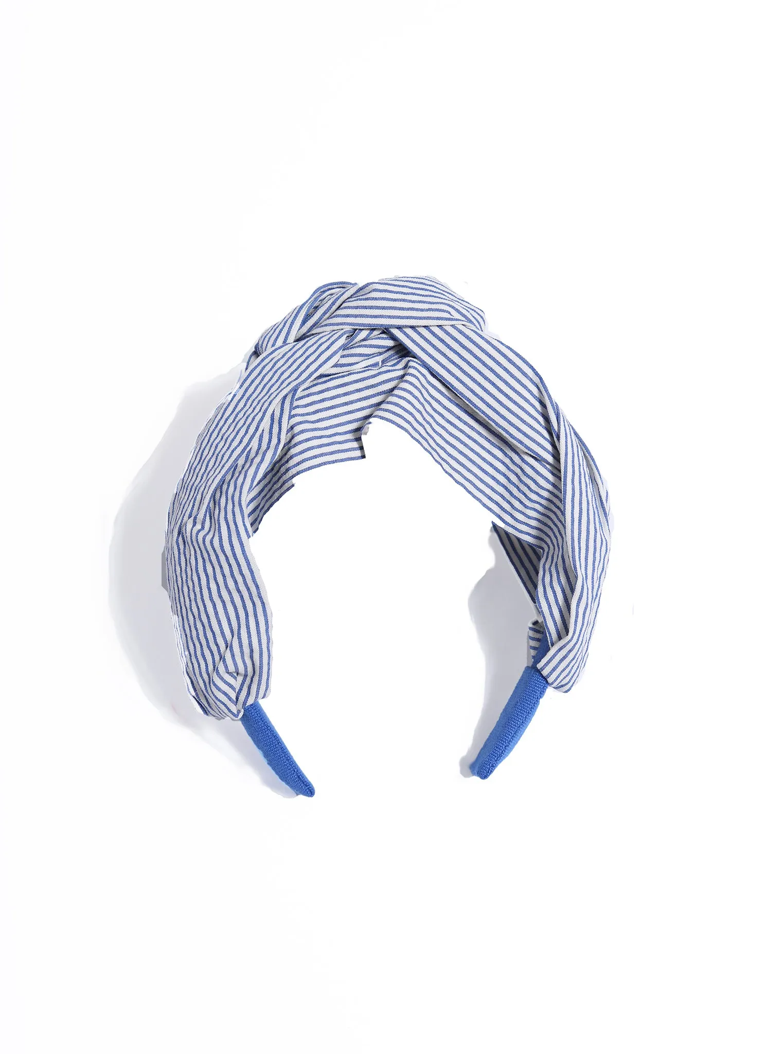 Striped Turban Headband in Cobalt by Tia Cibani