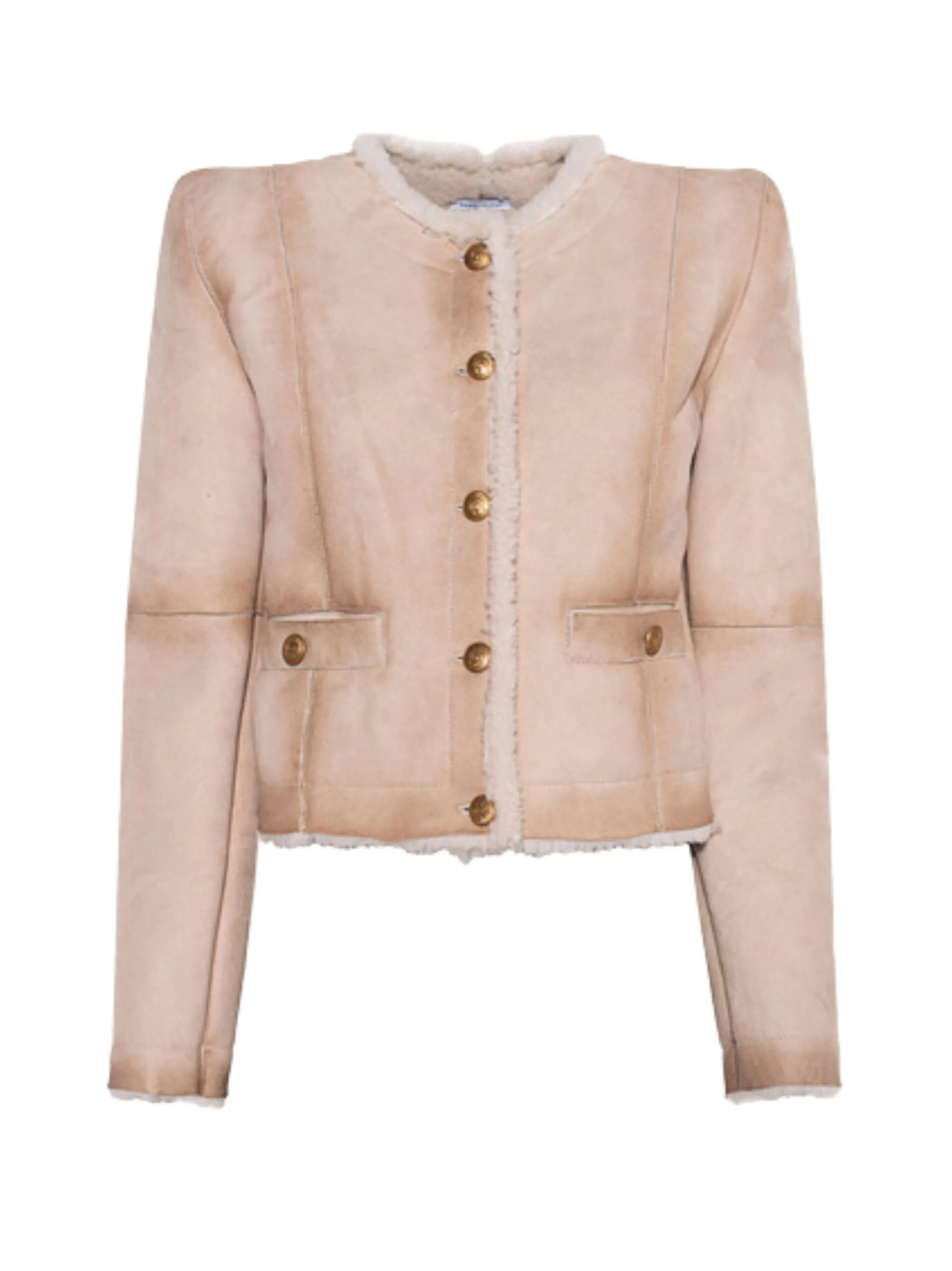 Stylish Sand Sherling Alice Jacket by HALFBOY