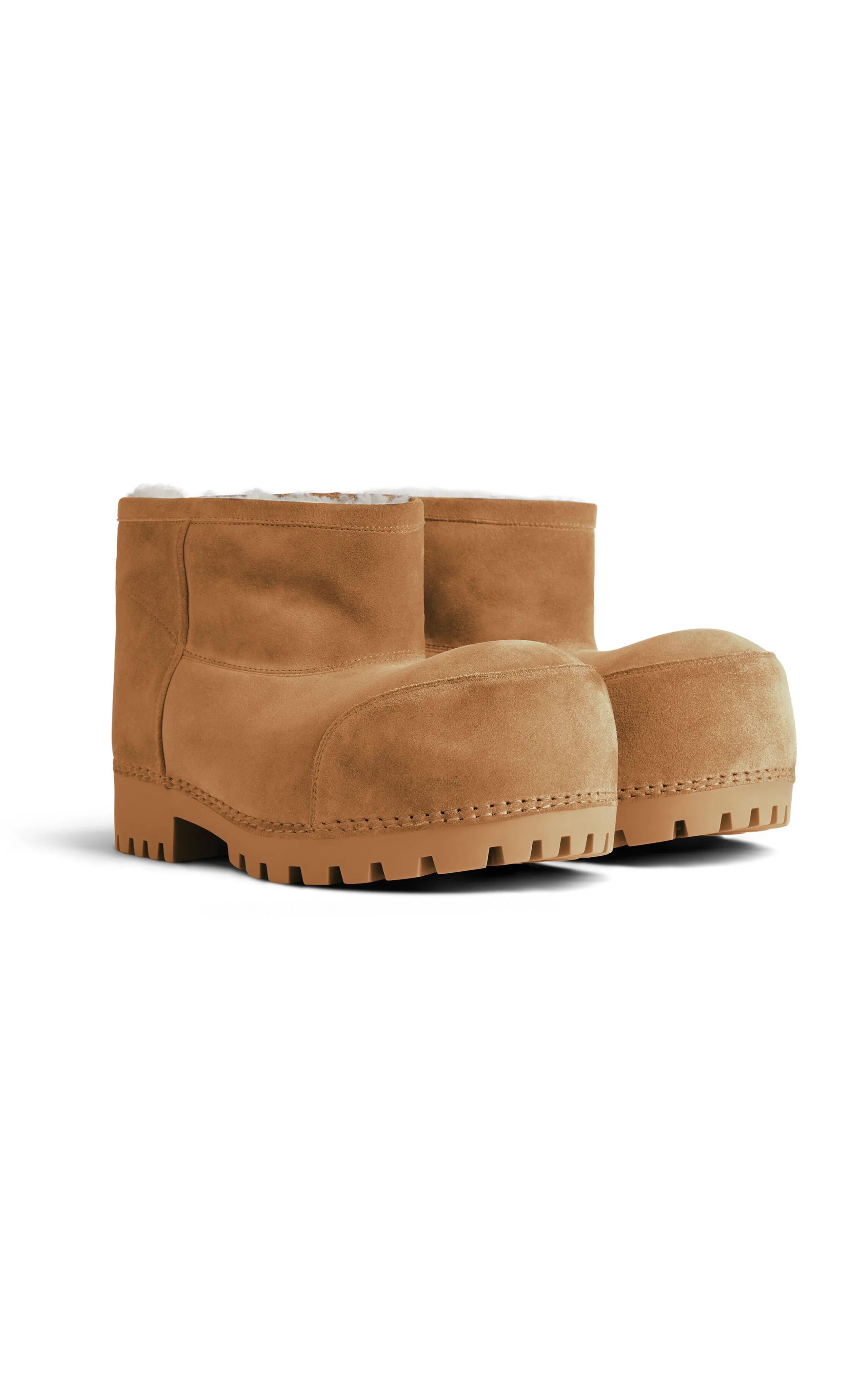 Balenciaga Alaska Suede Faux-Fur Ankle Boots