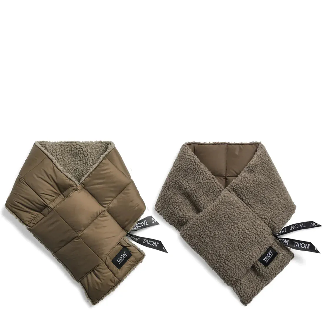 Reversible Mountain Down Scarf in Brown/Beige by Taion