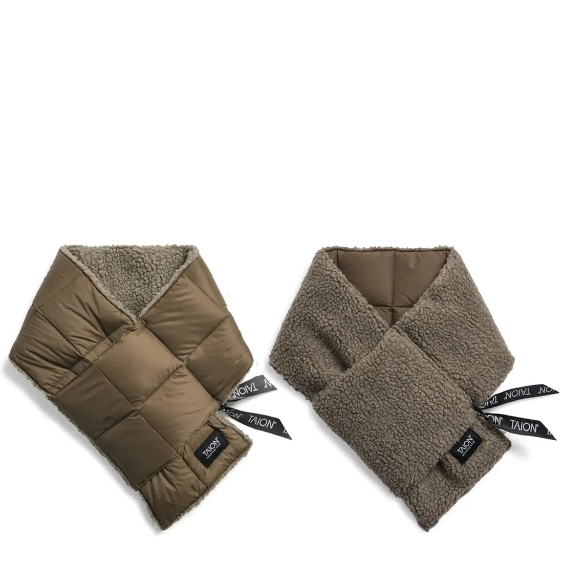 Taion Reversible Mountain Down Scarf L. Brown / Beige