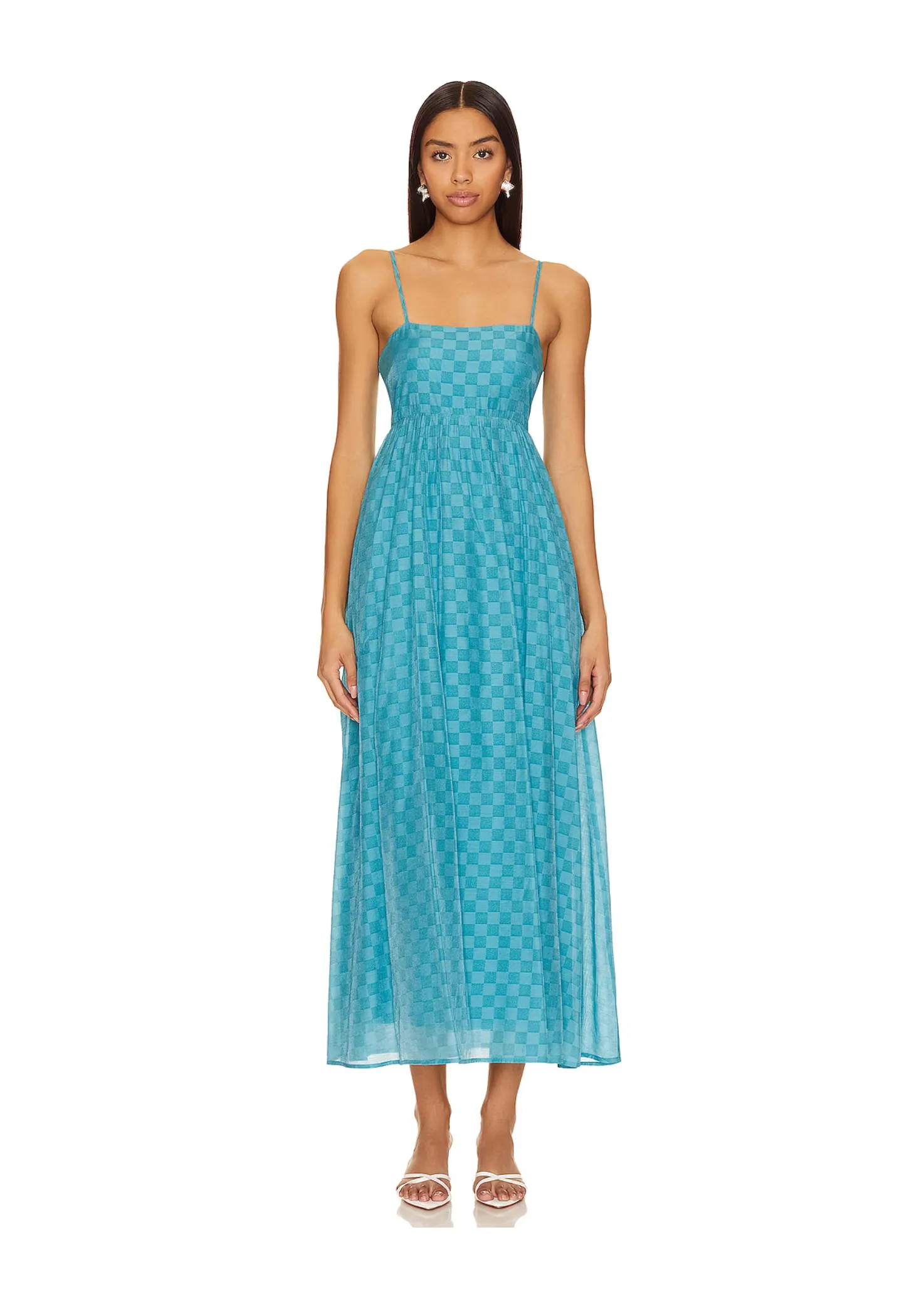 Teal Lucille Strappy Maxi Dress