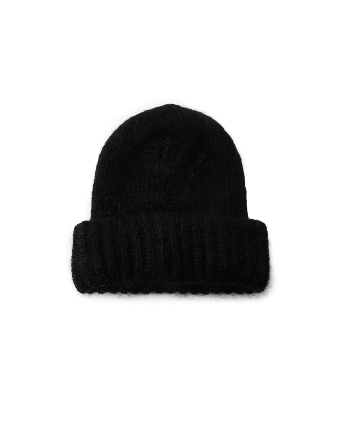 Teurn Studios Mohair Knit Black Beanie