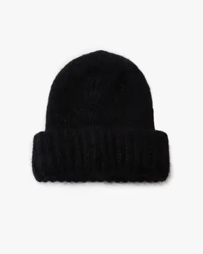 Teurn Studios Mohair Knit Black Beanie