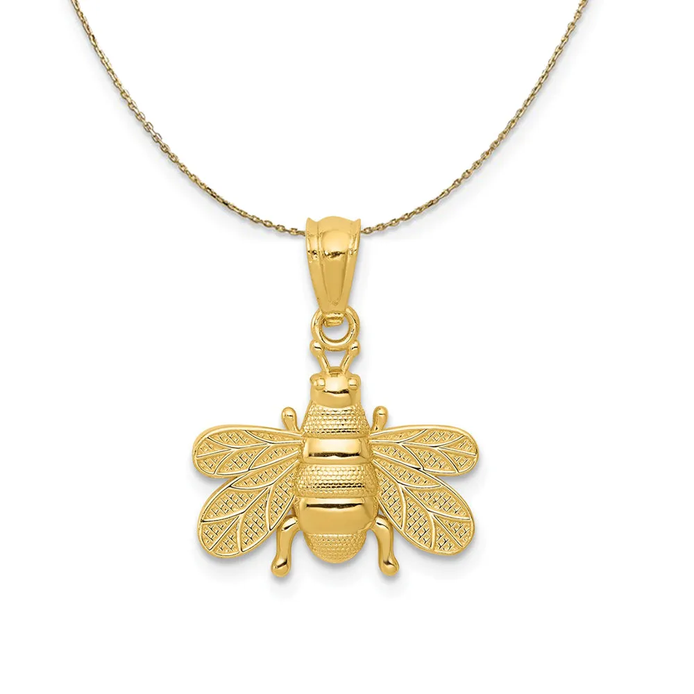 15mm Textured Bee Necklace