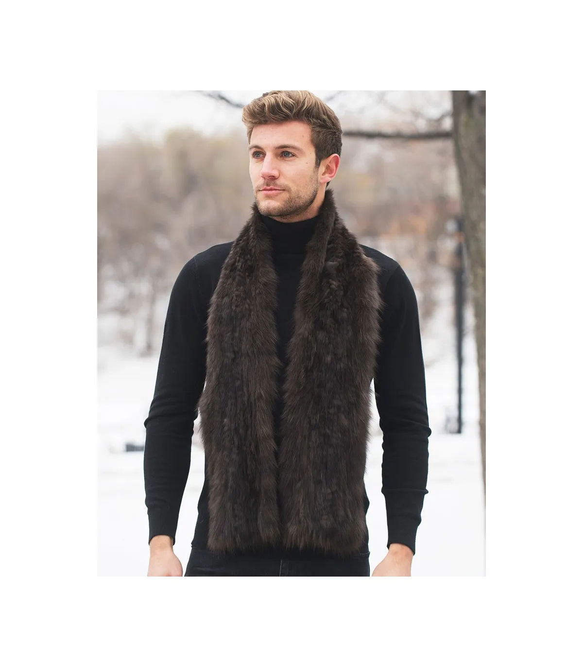 The Liam Sable Fur Scarf For Men FurHatWorld.com