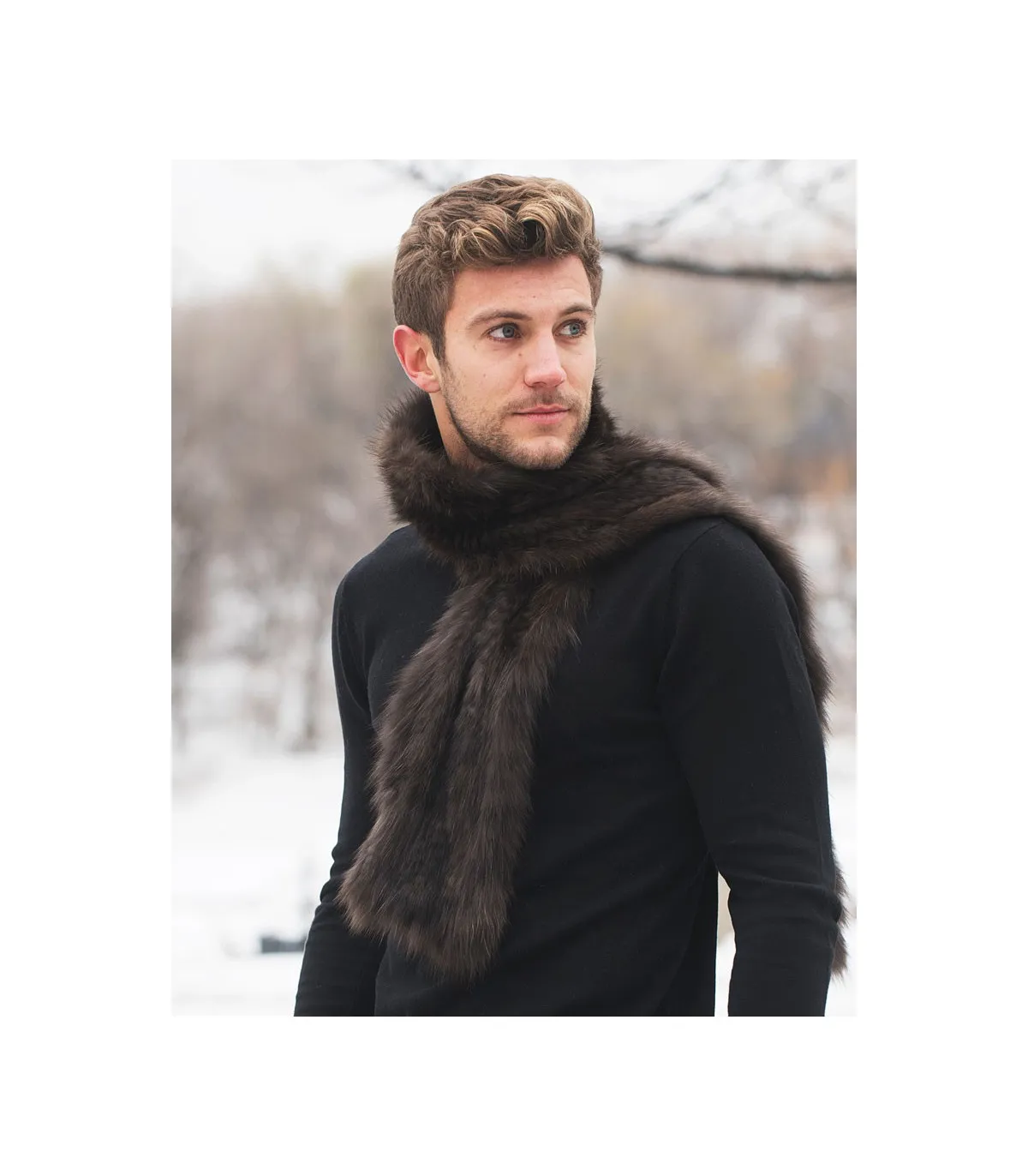 The Liam Sable Fur Scarf For Men FurHatWorld.com