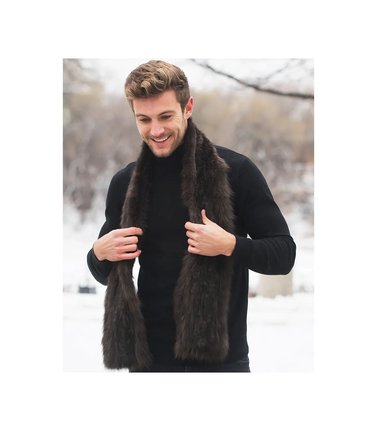 The Liam Sable Fur Scarf For Men FurHatWorld.com