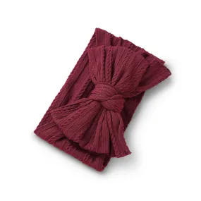 Top Knot Double Bow Headband in Magenta