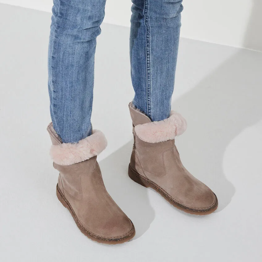 Gray Taupe Shearling Uppsala Boots for Women