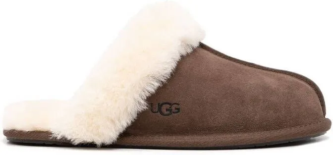 Black Yves Salomon Shearling Slippers