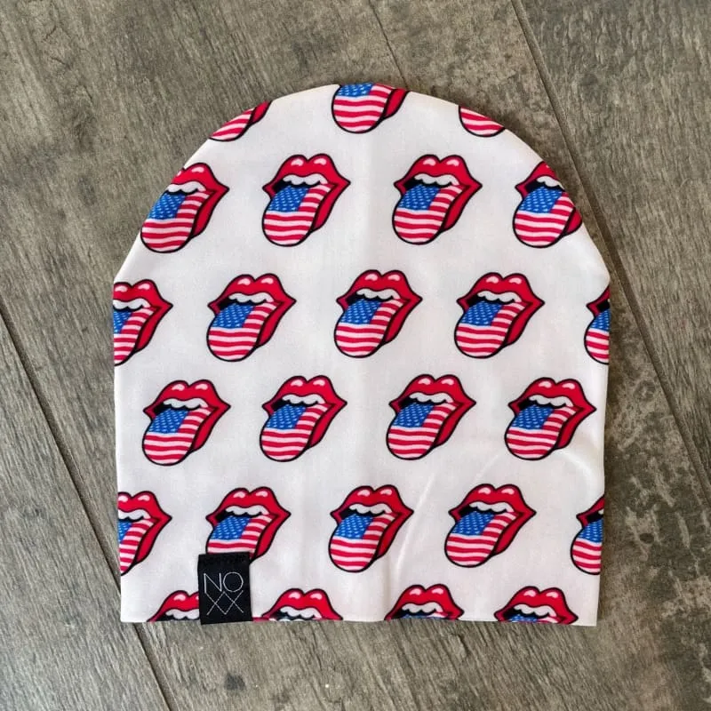 USA Lips Jersey Knit Beanie