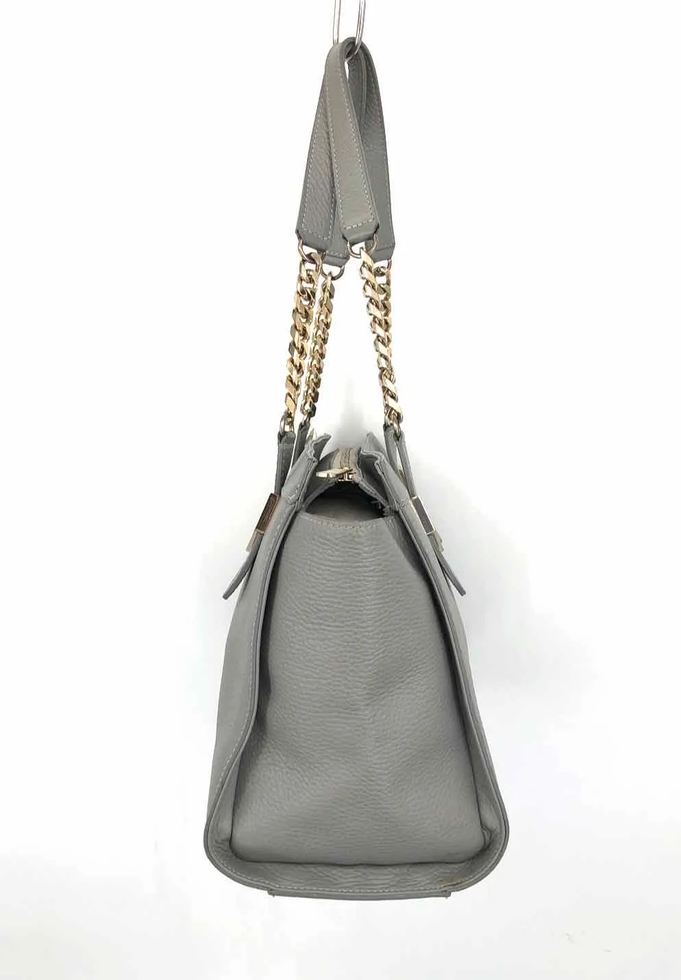 VERSACE Gray Gold Pebbled Pre Loved Purse