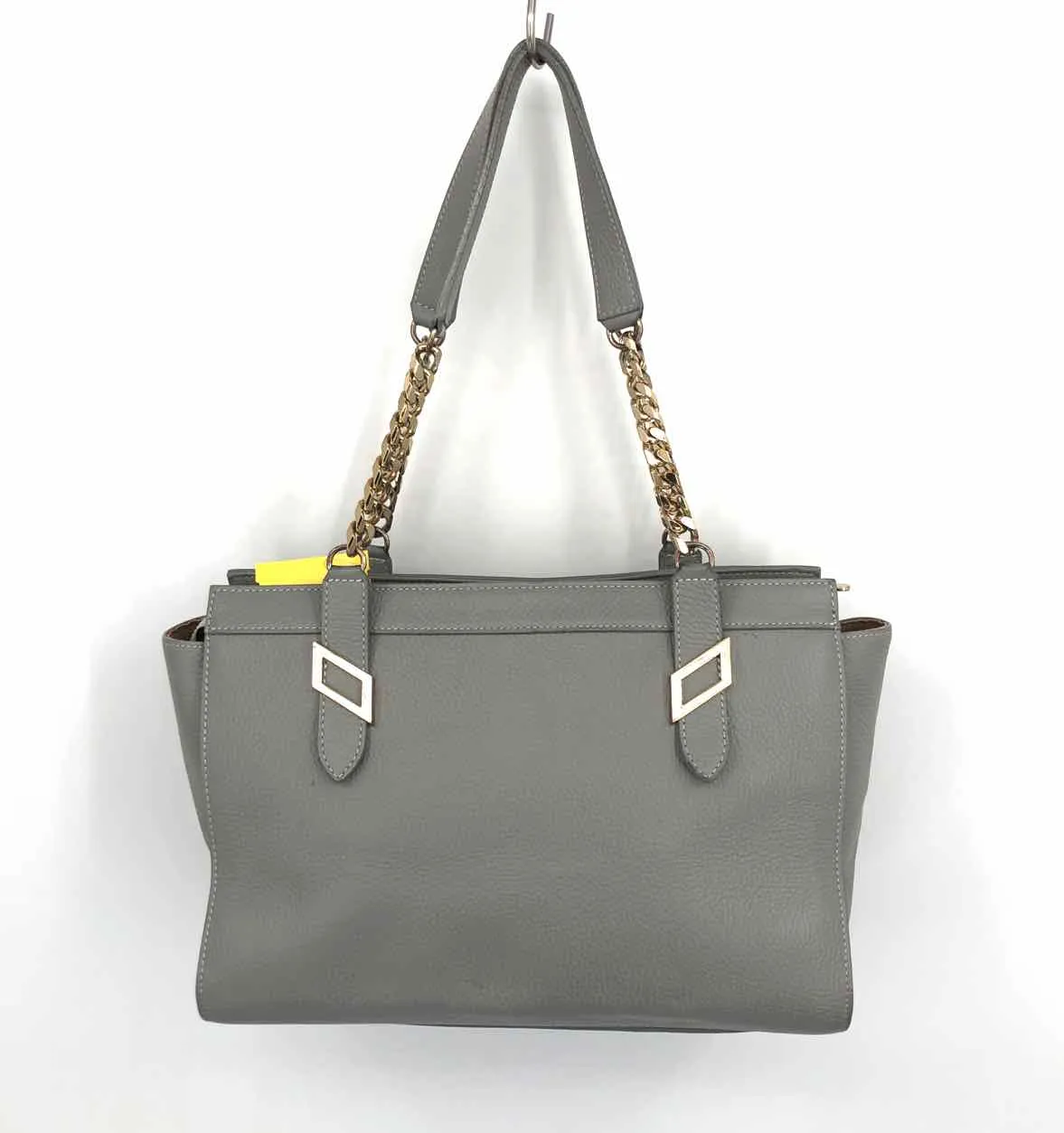 VERSACE Gray Gold Pebbled Pre Loved Purse